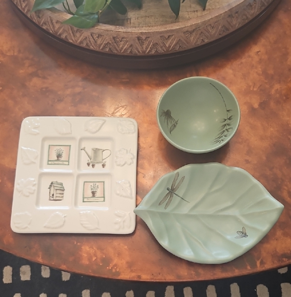 Pfaltzgraff Naturewood Green Leaf Design